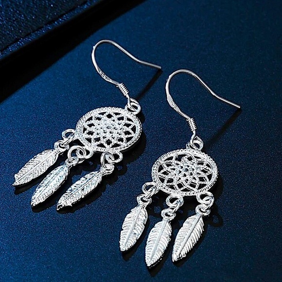 Sterling Silver Dreamcatcher Matching Bangle Bracelet, Earrings Necklace Set - Picture 8 of 9